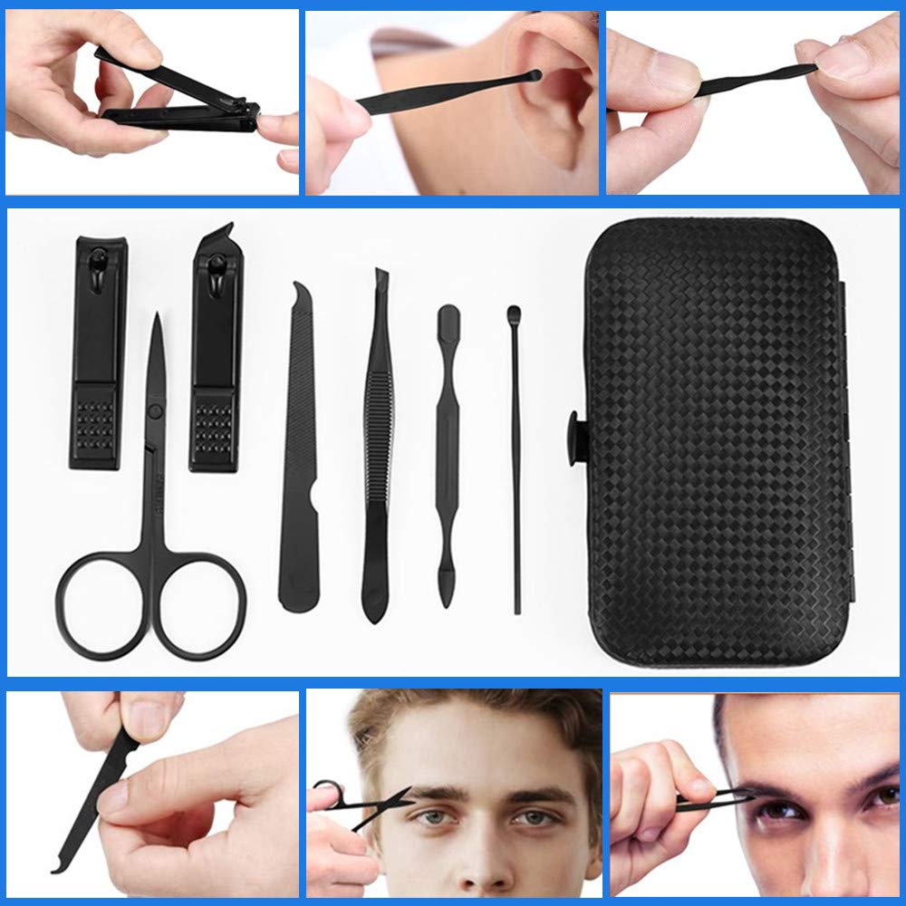 QURIPE 7pcs Manicure set, Nail Clippers Kit, Stainless Steel Manicure Kit, Nail Clipping Tools Portable Travel Grooming Kit, The Best Gift with Luxurious Case(Multicolor) - Image 4